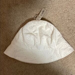 Elegant White Kids Eyelet Hat